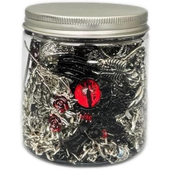 Mystery Jewelry Jar 30pcs Gothic Witchy Set Women Halloween Gift Rings Earrings - Picture 1 of 7